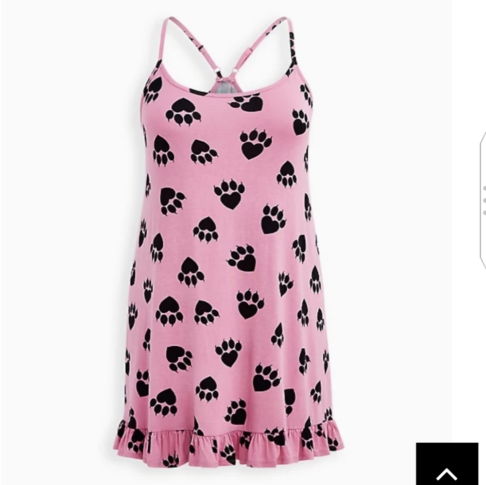 🆕🐾 2X SUPER SOFT BLUSH PINK & BLACK PAW SLEEP SHIRT